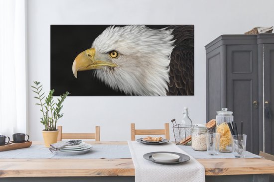Tableau Toile Aigle - Vogel - Bec - Yeux - 160x80 cm - Décoration murale
