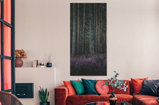 Tableau sur toile Lavande en forêt - 80x160 cm - Décoration murale