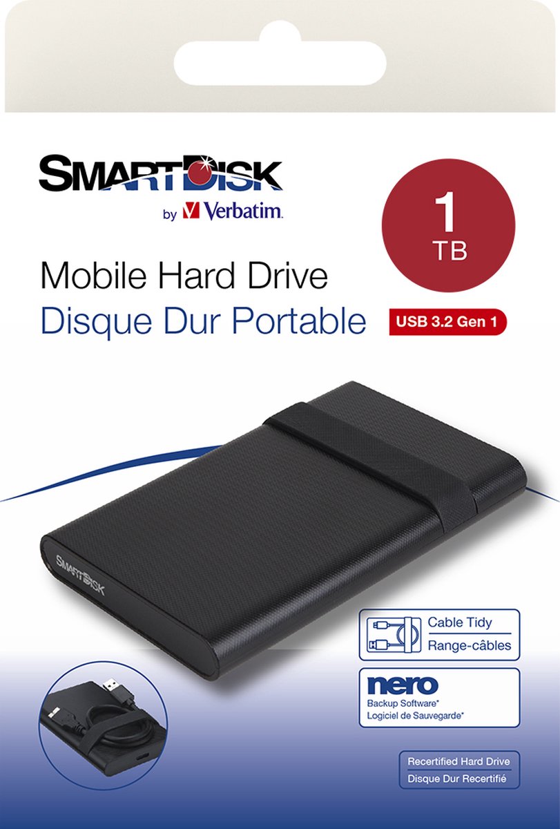 Smartdisk by Verbatim harde schijf 3.2, 1 TB, zwart | bol