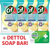 Cif Power & Shine Antibacteriële doekjes - Citrus - 4 x 90 doekjes