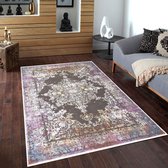 Vloerkleed KATHMANDU - paars roze bruine tinten - zacht velours - 160 x 230 cm - in diverse maten verkrijgbaar - kleed - tapijt - karpet - loper - mat - keukenmat - keukenloper