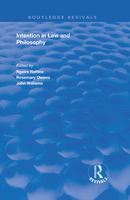 Routledge Revivals - Intention in Law and Philosophy - cover