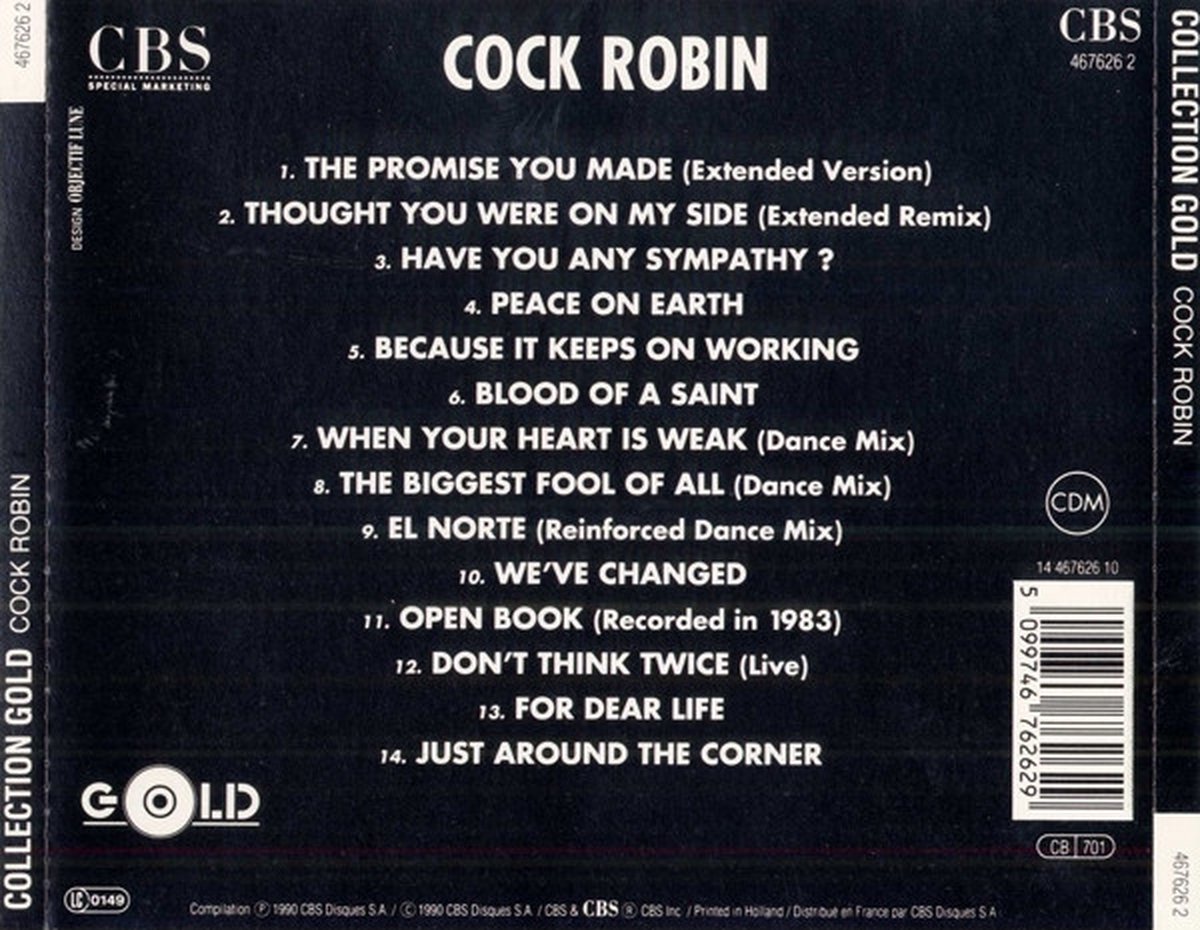 Collection Gold Cock Robin Cd Album Muziek 