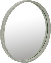 J-Line Spiegel Rond Leder Groen Small