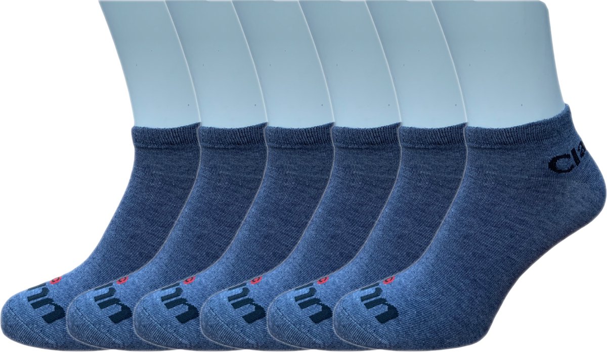 Classinn Low inn sneaker enkelsokken katoen 12 Paar denim blauw Maat 39-42 met logo