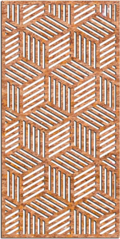 Cortenstaal wanddecoratie Geometric Pattern 1.0 *OP=OP - Kleur: Roestkleur | x 50 cm