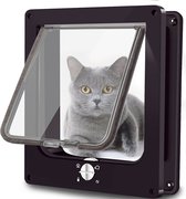 FEDEC Kattenluik met Tunnel – 4 Vergrendelingsstanden - Maat L - Zwart