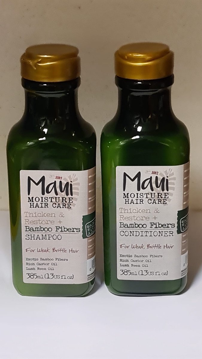 Maui Moisture Thickens & restore Bamboo fiber Set van 2! shampoo/conditioner.