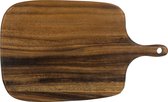 Krumble Houten snijplank - Houten serveerplank - Borrelplank - Tapasplank - Kaasplank - Hapjesplank - Geschikt om op te hangen - Vaatwasserbestendig - Hout - 33 x 20 x 1,5 cm (lxbxh) - Donker bruin