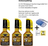5 in 1 Reiniging en beschermingsmiddel 5 in 1 Oil system Flush 325ml - 3 Stuks + Zaklamp/Knijpkat