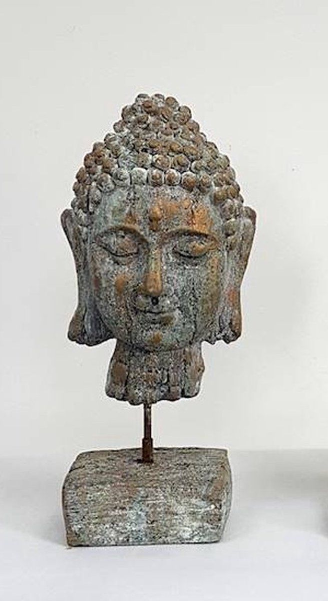 Boeddha hoofd voet van beton goud | bol.com