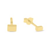 Xoo - Oorbellen - Oorstekers - Oorknoppen - Blokjes - Cubes - Modern - Minimalistisch - 3 mm - 925 zilver - Goud - Gold plated