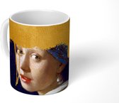 Mok - Koffiemok - Meisje met de parel - Goud - Vermeer - Mokken - 350 ML - Beker - Koffiemokken - Theemok