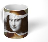 Mok - Koffiemok - Mona Lisa - Da Vinci - Zwart - Wit - Mokken - 350 ML - Beker - Koffiemokken - Theemok