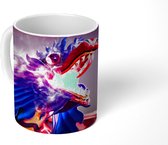 Mok - De blauwe draak spuwt roze rook - 350 ML - Beker