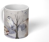 Mok - Koffiemok - Winter - Bos - Dieren - Mokken - 350 ML - Beker - Koffiemokken - Theemok