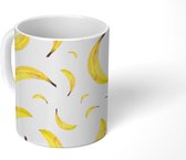 Mok - Koffiemok - Bananen - Wit - Patronen - Mokken - 350 ML - Beker - Koffiemokken - Theemok