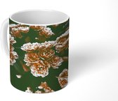 Mok - Bloemen - Wild - Bruin - 350 ML - Beker