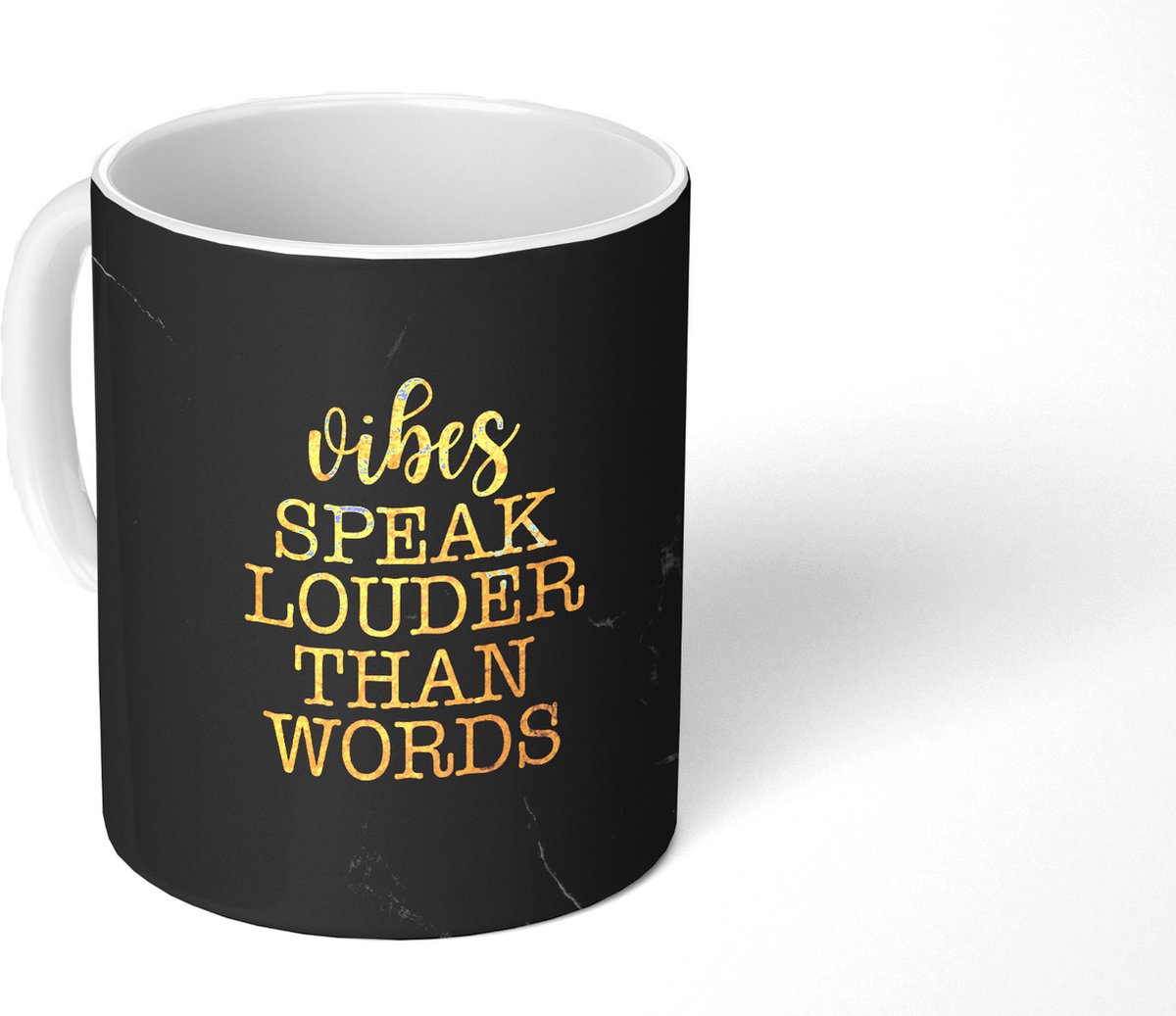 Mok - Koffiemok - Quote - Spreuken - Goud - Marmer - Mokken - 350 ML - Beker - Koffiemokken - Theemok