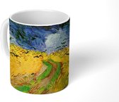 Mok - Koffiemok - Korenveld met kraaien - Vincent van Gogh - Mokken - 350 ML - Beker - Koffiemokken - Theemok