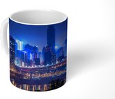 Mok - Blauwe kleuren in Chongqing in de nacht - 350 ML - Beker