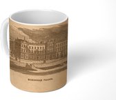 Mok - tekening van het Buckingham Palace uit een schoolboek - 350 ML - Beker