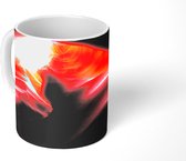 Mok - Afbeelding van een gevormde grot met een rode gloed - 350 ML - Beker