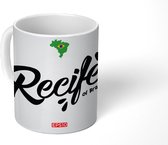 Mok - Recife tekening met sierlijke letters - 350 ML - Beker