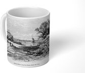 Mok - Zwart-wit tekening van het landschap in Detroit - 350 ML - Beker