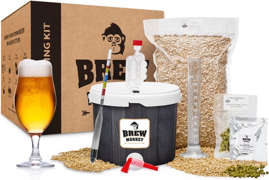 Brew Monkey Luxe Blond - Bierbrouwpakket - Zelf Bier Brouwen Bierpakket - Gadgets Mannen - Verjaardagscadeau voor Mannen - Verjaardag cadeau - Origineel bier Cadeau