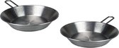 Mini bakpan TAMIRA - Set van 2 - Zilver - RVS - Ø 13.5 x 2.5 cm - Pannetje