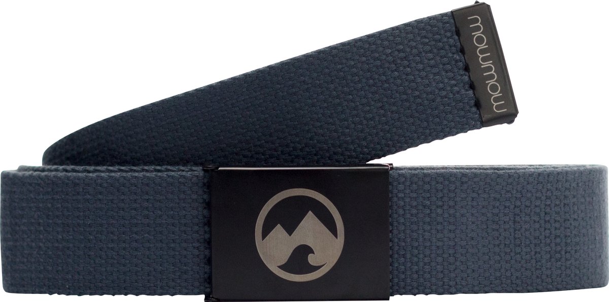 MowMow riem - Canvas - Aluminium gesp - 125 cm - Heren - Dames - Grijs