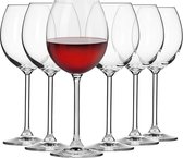 Rodewijnglas - 6 stuks - premium kwaliteit - Rode Wines - Crystalline Open Top Round Wine Goblet.
