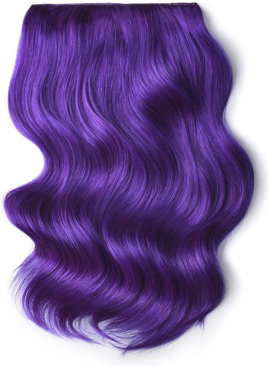 Remy Human Hair extensions Double Weft straight 24 - purple#