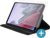 Samsung Tab A7 Lite Hoes - Draaibare 360 graden Tablethoes - Horizontaal en Verticaal Stand mogelijk - Met Screenprotector - Zwart