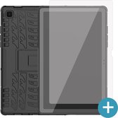 Samsung Tab A7 hoes - 2020 - Rugged Heavy Backcover Hoes met standaard – Met Screenprotector - Zwart