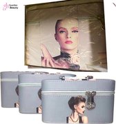 Beautycase - Make Up Tasje Girl Print Bronco Kleur 3 in 1 (3 Stuks) | Opberg Etui / Cosmetica Organizer Reis Tas Case