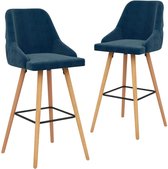 Medina Barstoelen 2 st fluweel blauw