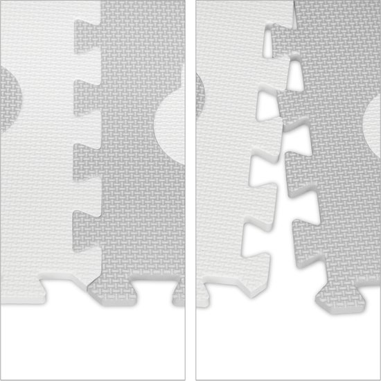 Relaxdays speelmat - foam wolk - 18 puzzelstukken - 91,5x91,5 cm - wit-grijs van Relaxdays — afbeelding 4