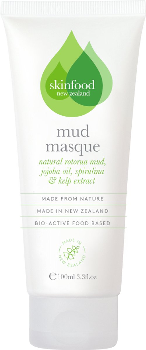 SKINFOOD NZ Skincare Mud Mask - Gezichtsmasker - Voor Droge tot Normale Huid - Natuurlijk & Dierproefvrij - 100ml