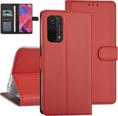 Rood hoesje voor Oppo A54 5G & Oppo A74 5G - Book Case - Pasjeshouder - Magneetsluiting