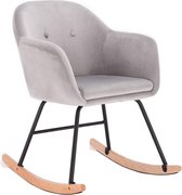 Supremium Ergonomische Schommelstoel | Relaxstoel Met Armsteun | Modern | Light Grey Velvet