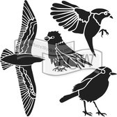 Hobbysjabloon - Template 30,5x30,5cm 30x30cm bird gathering