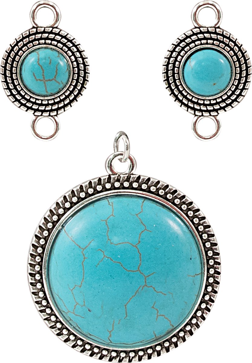Ranger - Assemblage charms - 3 stuks - turquoise medallions