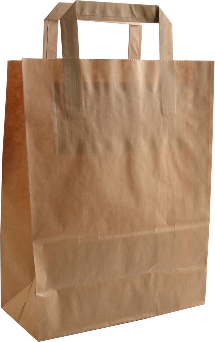 Vaessen Creative Tas papier kraft bruin platte handgreep 5