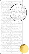 Vaessen Creative Sticker - 10x23cm - 10st - goud hartelijk gefeliciteerd