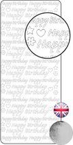 Vaessen Creative Sticker - 10x23cm - 10st - zilver happy birthday