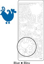 Vaessen Creative Sticker - 10x23cm - 10st - blauw vogels en doodles