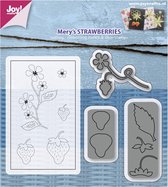 Joy!Crafts Stencil - Snij- embosstencil & stempel Mery's Aardbeien