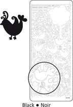 Vaessen Creative Sticker - 10x23cm - 10st - zwart vogels en doodles